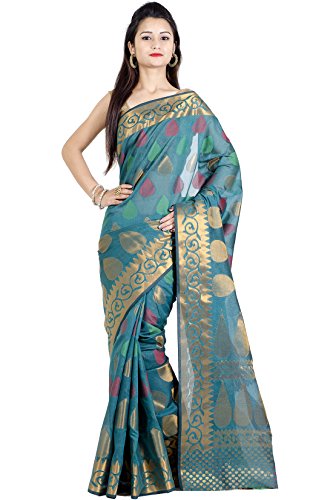 Chandrakala Women's Cotton Banarasi Saree with Blousepiece