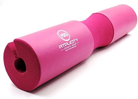 Pink Barbell Pad for Women and Men by Fitplicity - Squat Sponge, Weight Bar Cushion for Squats, Hip Thrusts, Lunges, Smith Machine