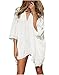 Walant Womens Solid Oversized Beach Cover Up Swimsuit Bathing Suit Beach Dress,White,One Size