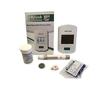 eBfresh eB-F01 Blood Glucose Monitor/Meter Kit+Strips+Lancets+Case Starter Pack Ideal Glucometer for UK Diabetics. mmol/l or mg/dl Measurement (No – I am not Diabetic)