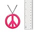 Hot Pink Peace Sign Pendant Necklace Enamel on Pewter Cosplay Jewelry