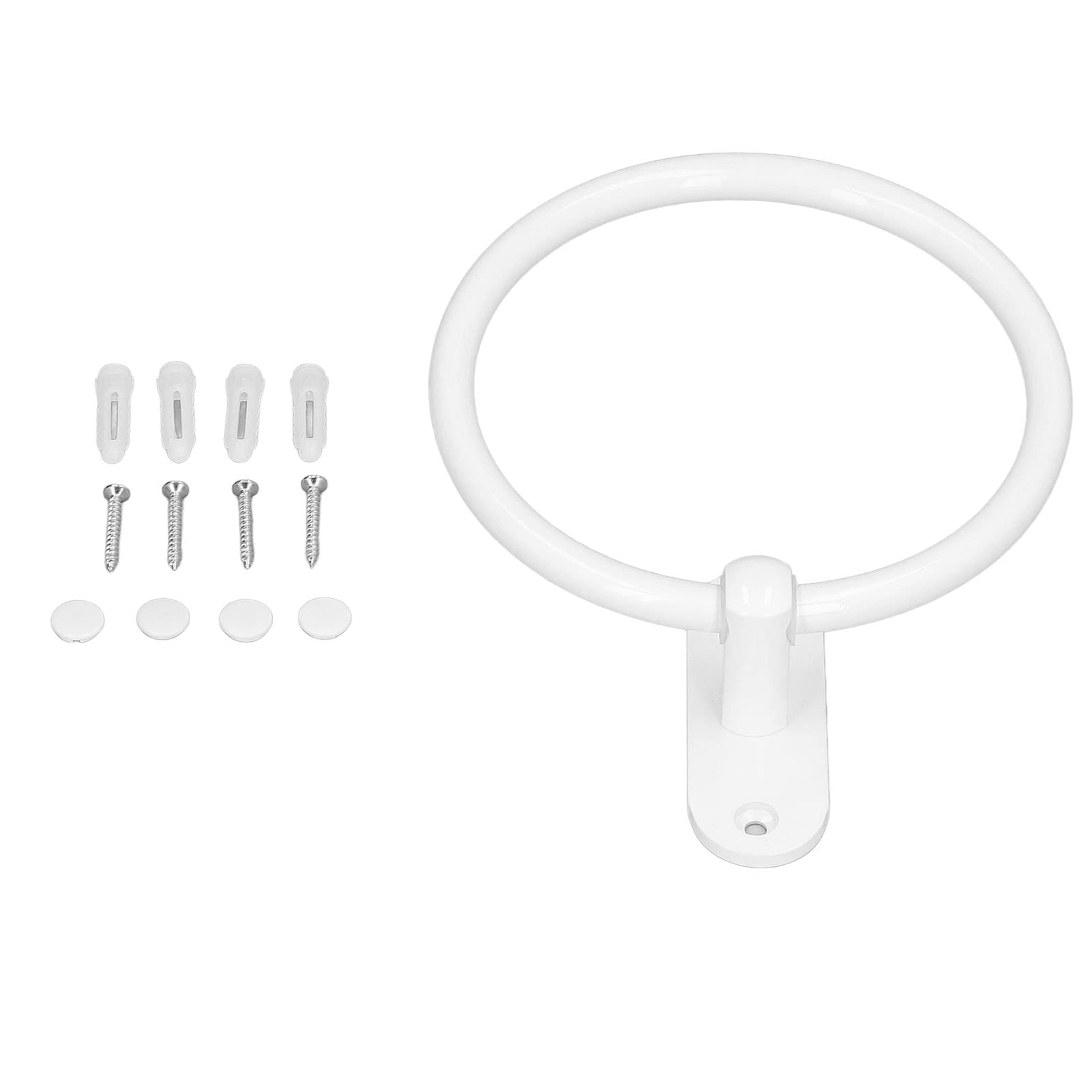 TOPINCN Bathroom Towel Holder Aluminium Alloy Space Saving White Elegant Style Washroom Hand Towel Rings for Hotel