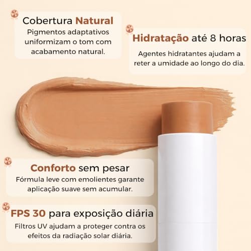 Base em Bastão Kause Be - Base Stick Multifuncional Base Stick Hidratante com Ácido Hialurónico, Cobertura Natural e Acabamento Uniforme - FPS 30...03