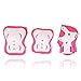 eNilecor Kid's Inline Skating Roller Blading Wrist Elbow Knee Pads Blades Guard Gift for Children's Day, Christmas Pack of 6 (Pink White)