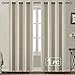 Yakamok Thermal Insulated blackout curtains for bedroom - Energy Efficient Rod Pocket Drapes for Living Room(W52 x L36,Cream，2 Panels)