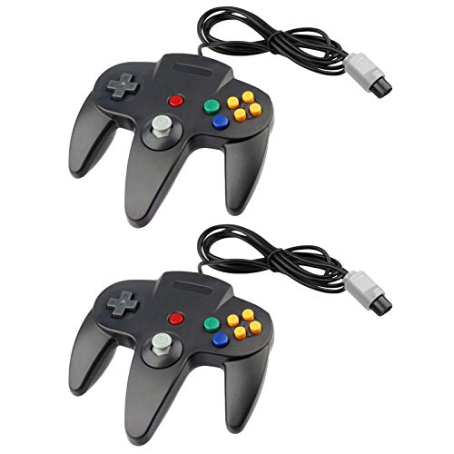 2 for N64 Controller Nintendo 64 (Black) Electronics Video Game Console