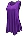 BELAROI Womens Plus Size Tank Tops Summer Sleeveless Scoop Neck Tunic Shirts Casual Loose T-Shirts Blouse(1X,Deep Purple)