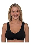 Ladies Front Fastening Velcro Bra Black Size 44