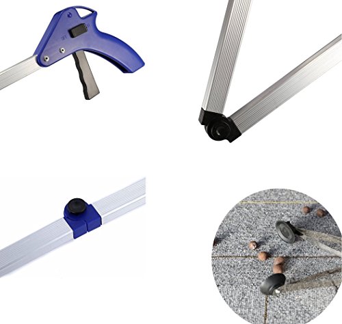 Zusammenklappbare Greifzange aus Aluminium, langer Greifarm, Greifer, Müllgreifer, blau, von Prochive – Bild 5