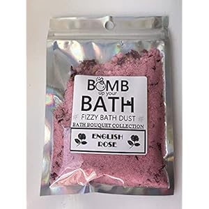 Bomb Up Your Bath Fizzy Bath Bomb Dust – English Rose. Valentines Edition with Real Rose Petals.