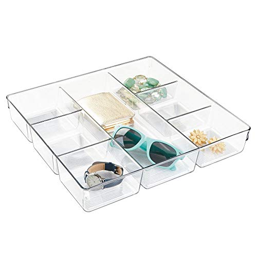 iDesign Linus Plastic Divided Drawer Organizer, Storage Container for Vanity, Bathroom, Kitchen Drawers, 13
