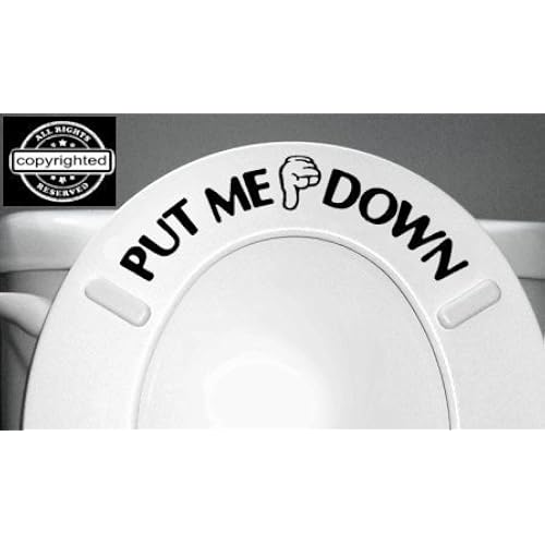 PUT ME DOWN Decal Toilet Bathroom Seat Vinyl Sticker Sign Reminder for Him (Come with glowindark Monster switchplate decal) Stickerciti Brand BERRYZILLA collection of cool unique weird amazon gift items