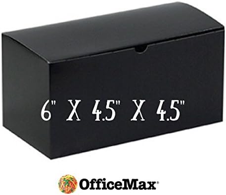 OfficeMax Gift Boxes - 6" x 4.5" x 4.5", Glossy Black (100 Piece Case) (Gloss Black)