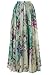 SHFZ Women's Chiffon Floral Pleated Midi Skirt Beach Long Dress Maxi Skirt