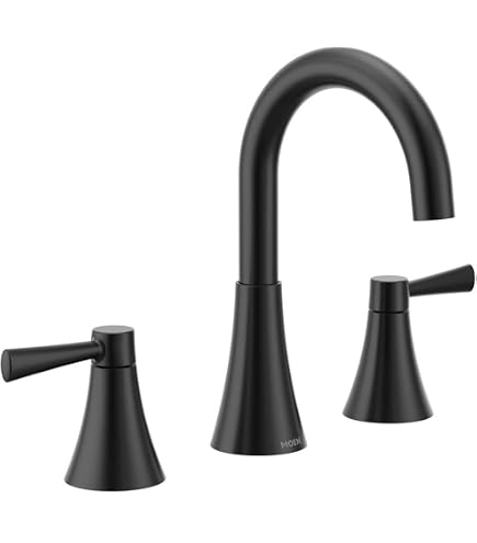 Moen T6708BL Genta LX Two-Handle Widespread Modern Bathroom Faucet
