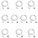10-Pack 6ft White Micro USB Cables - Bulk Standard Data Transfer & Charging Cords for Android Phones & Tablets