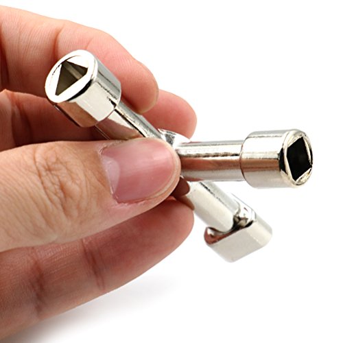 2Pcs Radiator Key Radiator Bleed 4-Way Multi-Functional Utilities Key for Electric Water Gas Meter Box Cupboard Cabinet Opening Key(Black + Silver) - Thumbnail 6