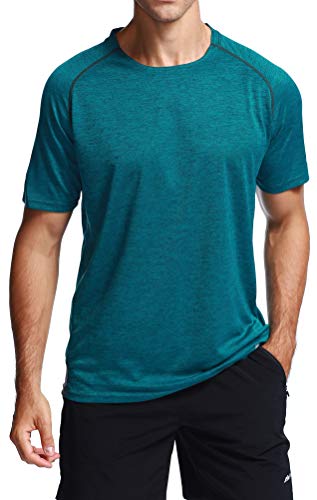 AKILEX MENS RUNNING DRY FIT T-SHIRT ATHLETIC OUTDOOR SHORT SLEEVE COMFORTABLE SPORTS TOP