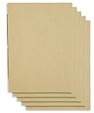 (Set of 5) A6 Dot Grid Handmade 4 x 5.75 inches Notebook/Plain Blank Cover / 60 Dot Page | Lay Flat Binding | Cream Paper