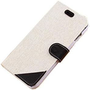 HWER 2 in 1 Bundle for HUAWEI Ascend P7 Pastoral Style Woven Linen Protective Holster Case,with HD Screen Protector,Color:countryside-Ivory