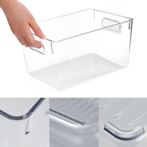 Set of 6 Refrigerator Organizers Bins Clear Plastic Storage Bins
