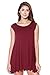 Alexander + David A+D® Womens Loose Flowy Tank Tunic Dress (S-3X) (Burgundy, Small)