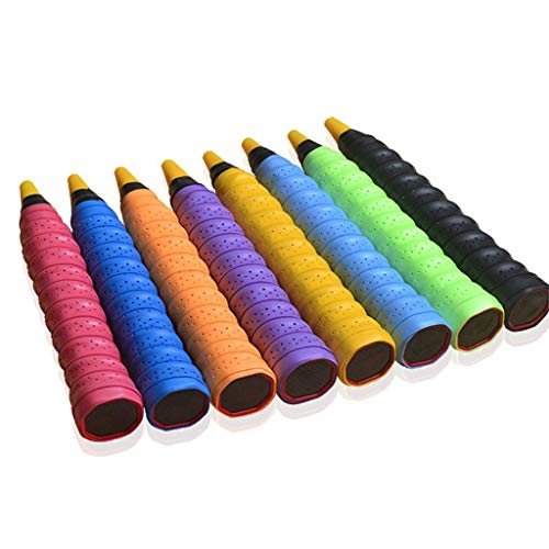 huanban072 Badminton Racket Grip Tape Tennis Handle Absorbent Pad Soft Anti-Slip Overgrip Breathable Holes Grip Tape (Black) - Thumbnail 3