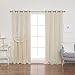 Best Home Fashion Mix & Match Tulle Sheer Lace & Blackout Curtain Set - Antique Bronze Grommet Top - Beige - 52