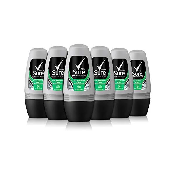 Sure-Men-Quantum-Strong-Dry-Antiperspirant-Roll-On-Deodorant-For-Men-Clean-And-Long-Lasting-Protection-And-Freshness-Anti-Sweat-And-Body-Odour-Large-Pack-6-x-50ml Sure Quantum Dry 48h protection against sweat and odour Anti-perspirant Roll On MotionSense technology deodorant for Men…