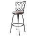 Roundhill Furniture Redico Adjustable Metal Barstool, Powder Coated Black