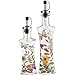 CEDAR HOME Olive Oil Bottle Set Glass Dispenser Vinegar Cruet with Stainless Steel Leak Proof Pourer Spout for Cooking or Salad Dressing, 2 Pack