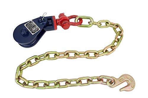 2 Ton Snatch Block w/Chain Flatbed Tow Truck Rollback Wrecker Car Carrier Cable - Thumbnail 2