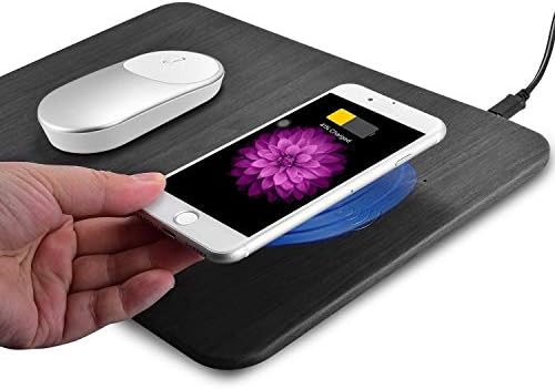 10W Qi Wireless Charging Mouse pad; Fast Wireless Charger for iPhone XR/XS/XS Max/X/8/8 Plus; Samsung Galaxy S9/ S9+/ S8/ S8+/ S7/ S7 Edge /S6 Edge+/ Note 7/Note 8/Note 9; LG V30, G7(Black)