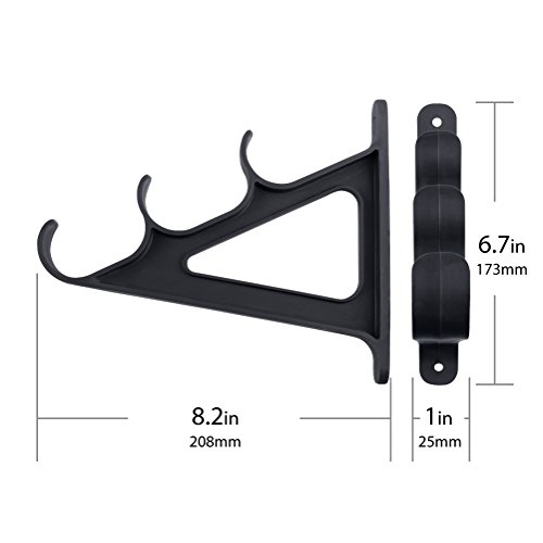 Horizontal Rod Rack for Fishing Rod Wall Rack Storage- Ultra Sturdy holds at least 3 rods- Space Saving for Fishing Rods，Hiking Poles, Ski Poles, Hockey Sticks and Cue - Thumbnail 5