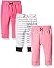 Luvable Friends Unisex Baby Cotton Pants, Girl Black Stripe, 6-9 Months