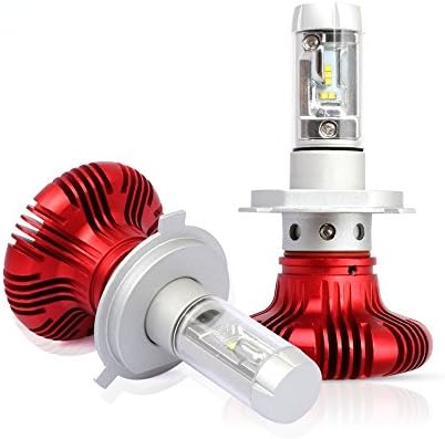 16sixteen H4 9003 HB2 LED Car Headlight Bulbs 25W 6500K 6000LM Conversion Kit with ZES Chips Super Bright Hi/Lo Beam 2color stickers