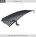 APS Compatible with Ford Ranger 1993-1997 Main Upper Stainless Steel Black 8x6 Horizontal Billet Grille Insert F85013J