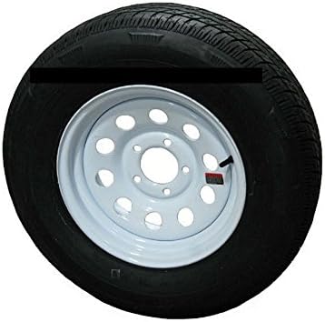 ST175/80R13 LRC Rainier ST Radial Trailer Tire on 13" 5 Lug White Mod Trailer Wheel
