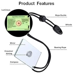 Jetec 2 Pieces Signal Mirror Survival Reflective