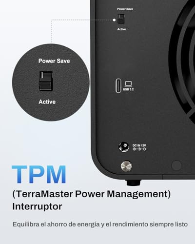 TERRAMASTER D8 Hybrid Almacenamiento: 4 HDD + 4 NVMe SSD, USB 3.2 Gen 2 10Gbps Type-C, 8 Discos Independientes, Plug and Play(Sin Discos)