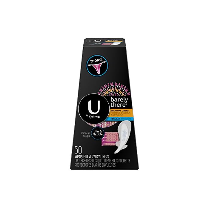 U by Kotex Barely There Liners, Thong, Light Absorbency, Unscented