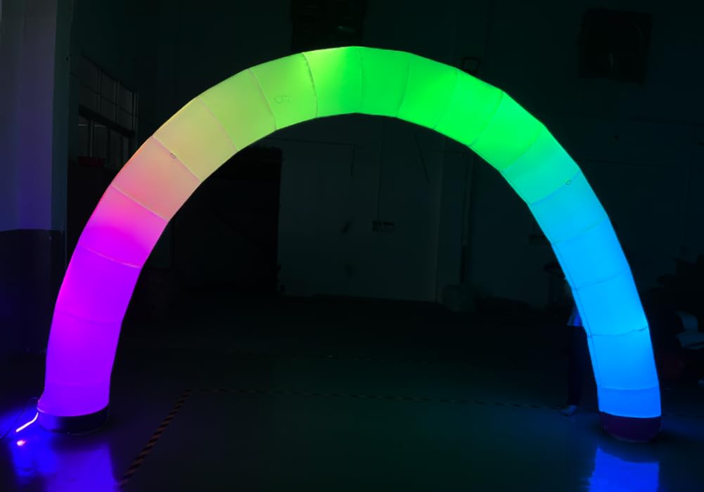 Photo 1 of Inflatable Color Changing Arch Blow up Promotional LED Lighting Arch with Blower Color Change Lighting Archway for Event Parties (4.5m Width)