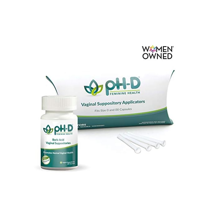pH-D Boric Acid Suppositories and Applicators Starter Bundle - Includes 24-Count Boric Acid Suppositories and 5-Count…