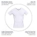 Men's Slimming Light Compression V-Neck Shirt - Short Sleeve Body Shaper T-Shirt for Weight Loss (White, Large)