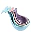 Fecihor Whale Shaped Stoneware Measuring Cup with Handles, Multicolor,set of 4