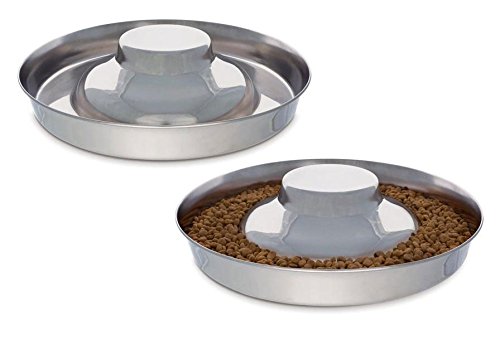 Stainless Steel Multi Puppy Litter Feeder Dish Bowl - Choose Size (14 1/2 Inch - 100oz)