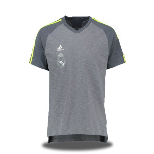 Adidas Men's Real Madrid Shooter Basketball 2015-2016 Jersey - Grey/Yellow/Grey/AMASOL, Small