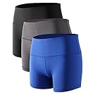 Cadmus Women's Stretch Fitness Running Shorts With Pocket,3 Pack,05,Black,Grey,Blue,X-Large