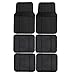 FH Group F14403 Three-Row Carpet Floor Mats with Heel Pad Black- Fit Most Car, Truck, SUV, or Van