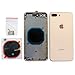 Cell4Less Back Housing Assembly Metal Frame w/Back Glass - Sim Card Tray and Camera Frame w/Lens Compatible Only with iPhone 8 Plus NO Logo (Gold)